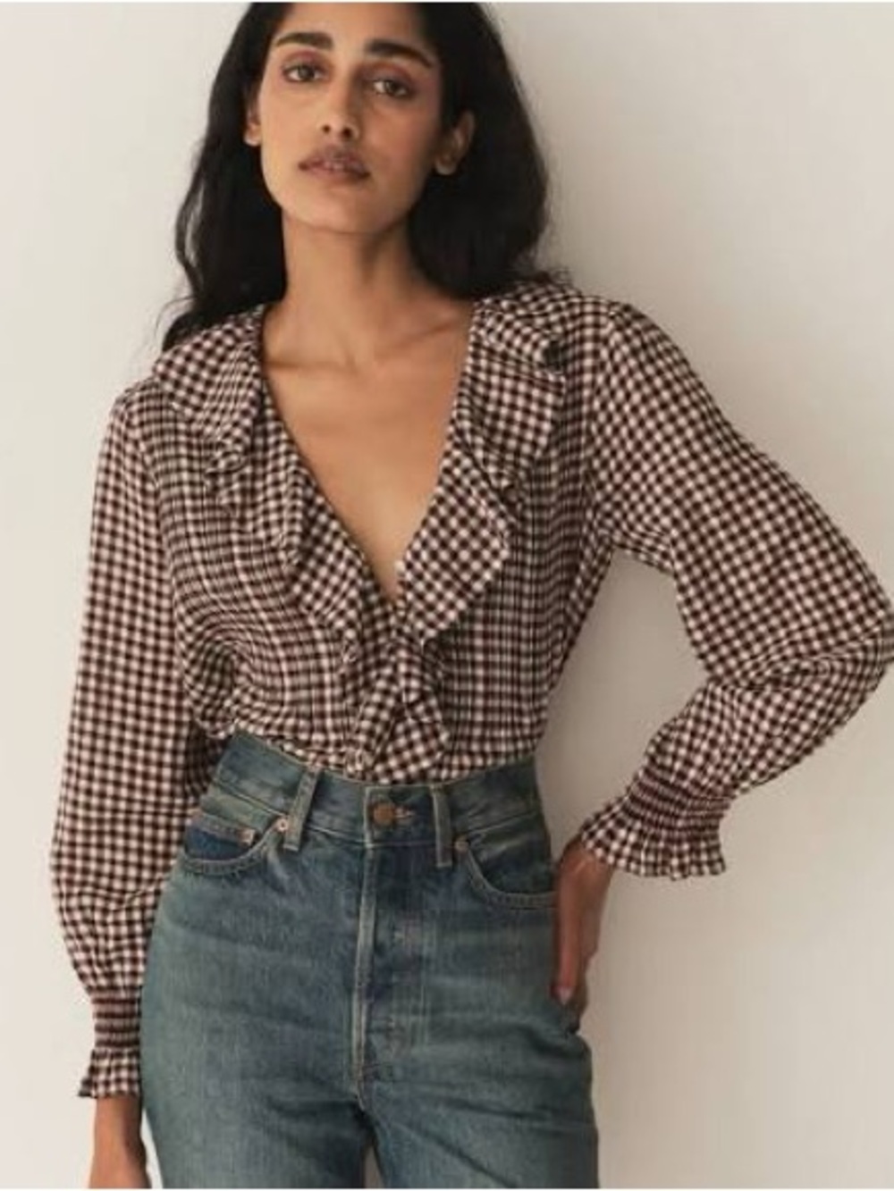 DÔEN Delphine plaid hardy top XL